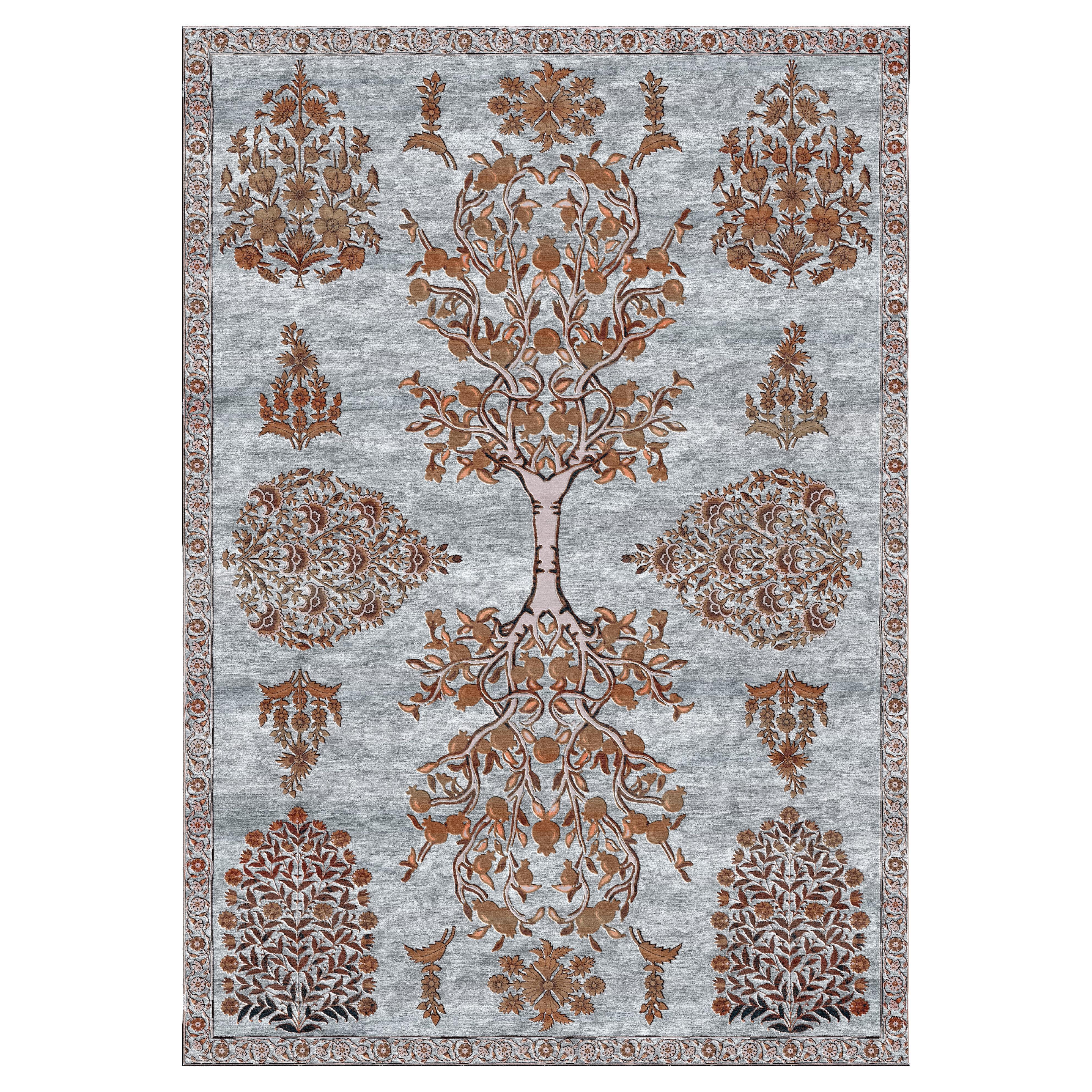 Camouflage Rug Wool with Gold Metallic Thread For Sale at 1stDibs