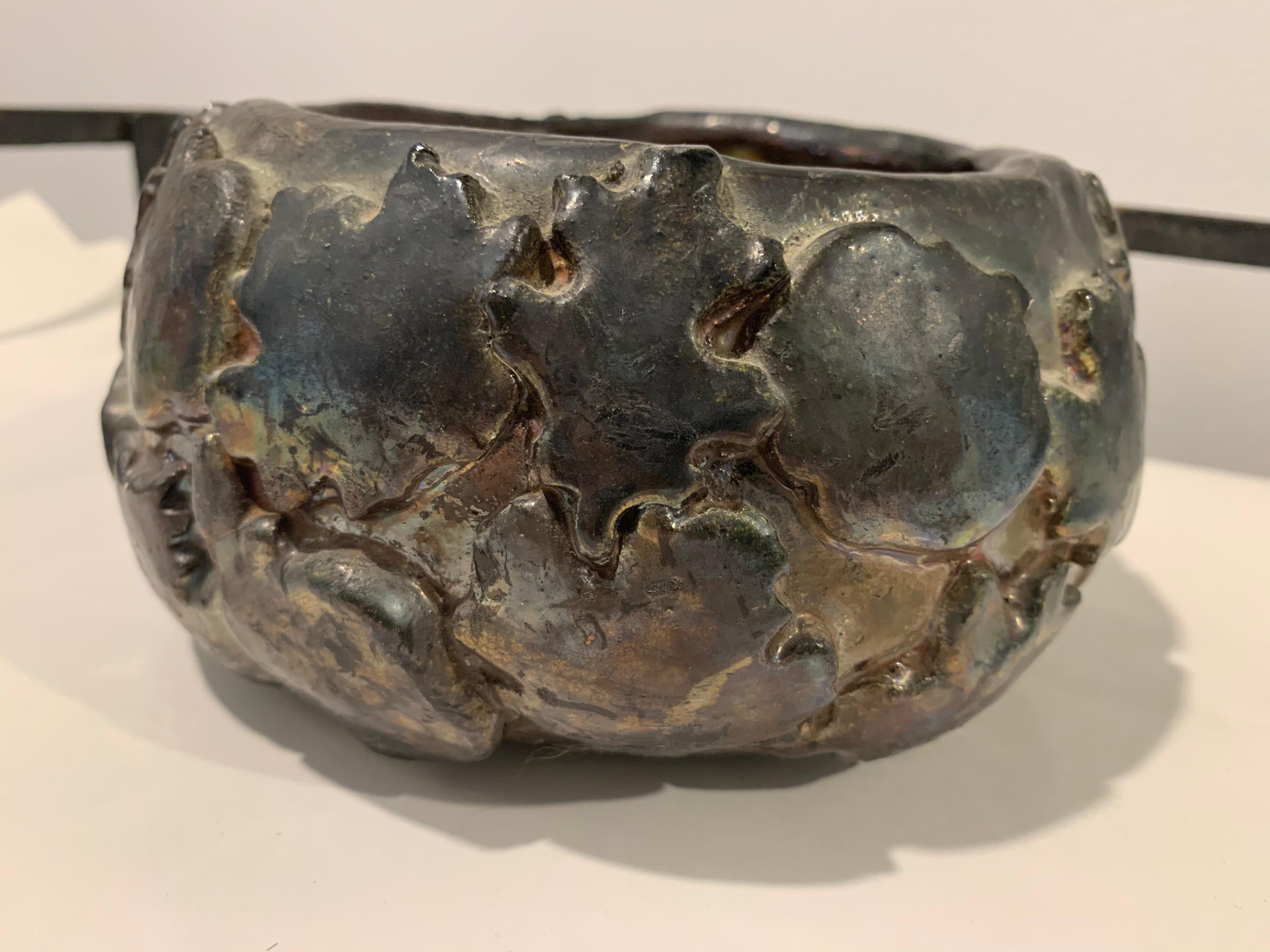 American Metallic Lava Glazed Pottery Bowl