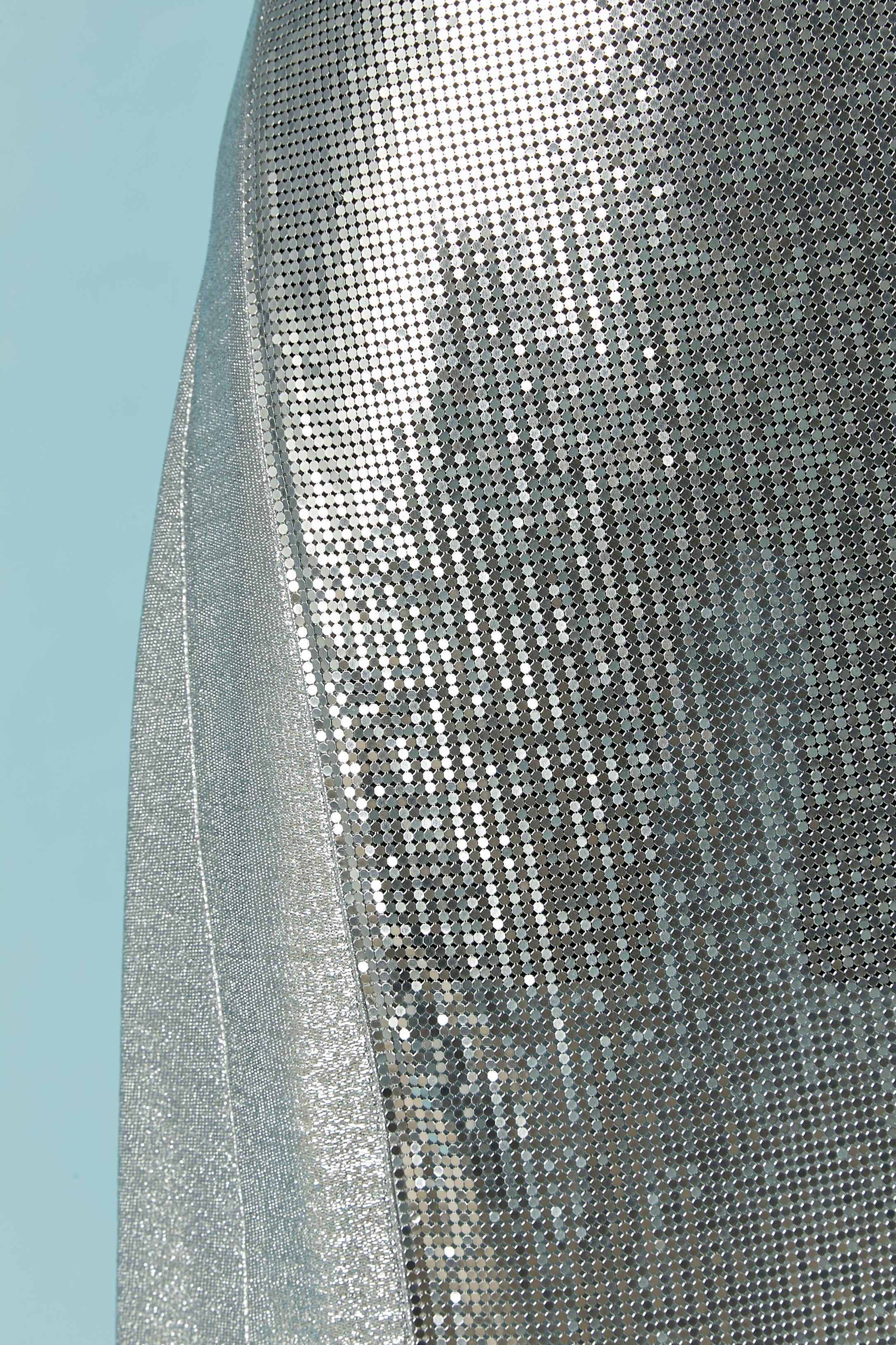 Gray Metallic mesh and lurex evening dress Paco Rabanne by Julien Dossena (NEW) For Sale