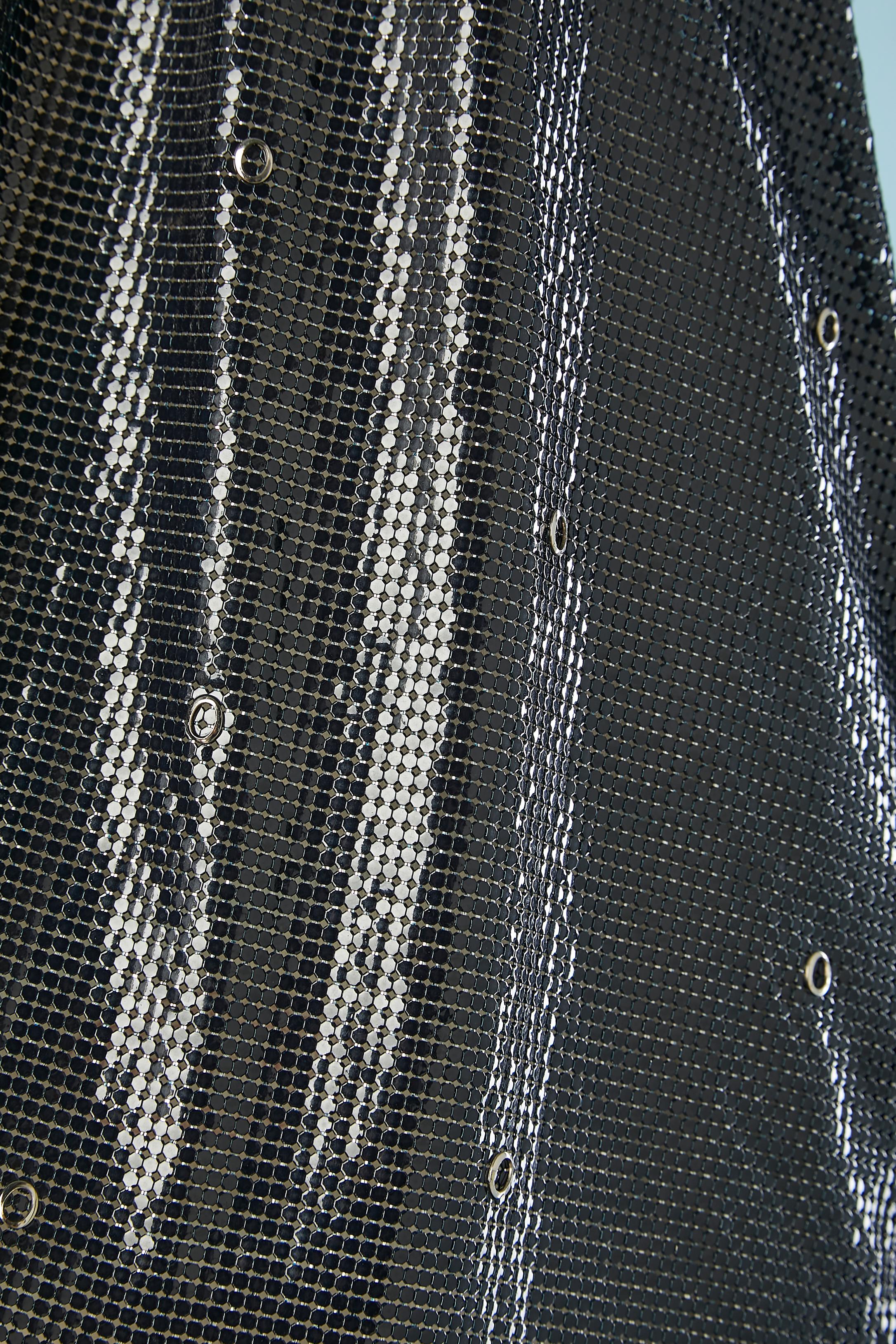 Chemise en maille métallique avec boutons et œillets en strass Gianni Versace Sera  Excellent état - En vente à Saint-Ouen-Sur-Seine, FR