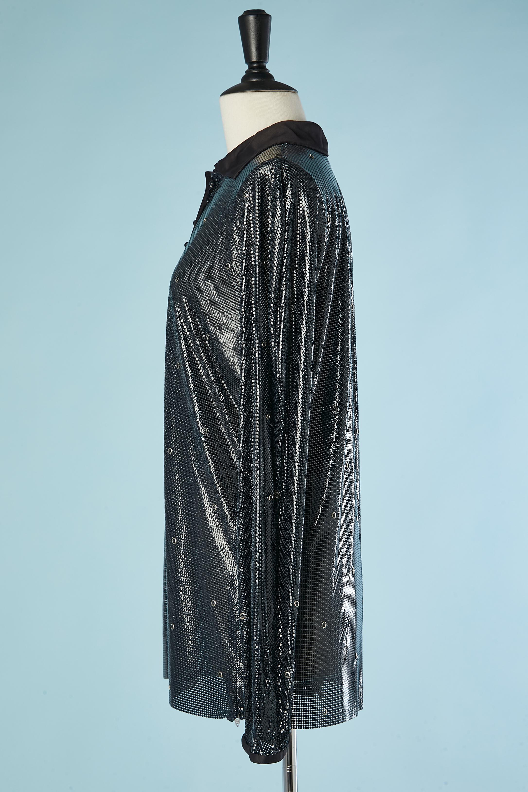 Chemise en maille métallique avec boutons et œillets en strass Gianni Versace Sera  Pour femmes en vente