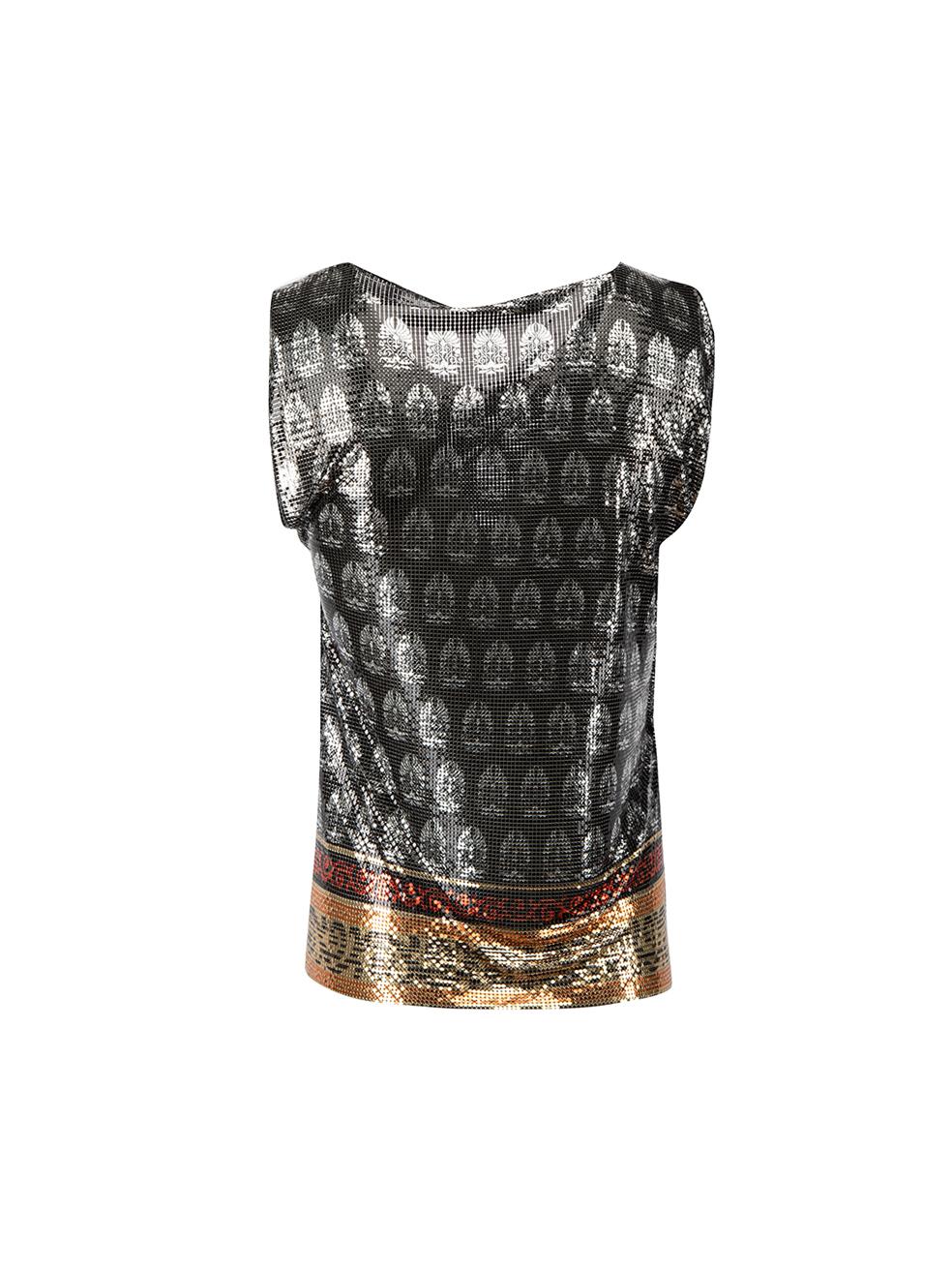 Metallic Patterned Chainmail Top Size S In New Condition For Sale In London, GB
