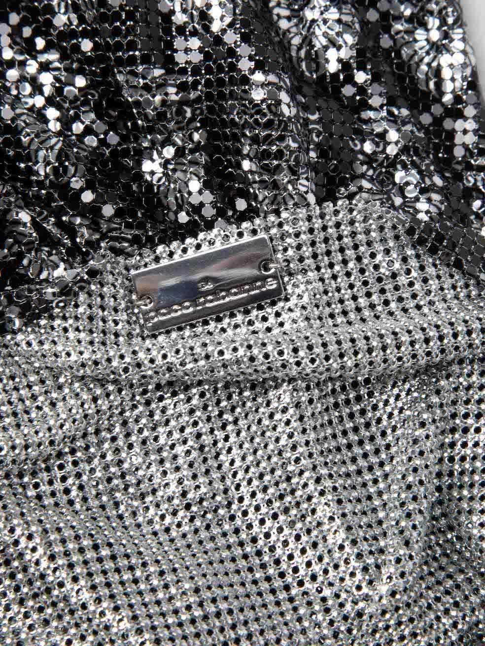 Women's Metallic Patterned Chainmail Top Size S For Sale