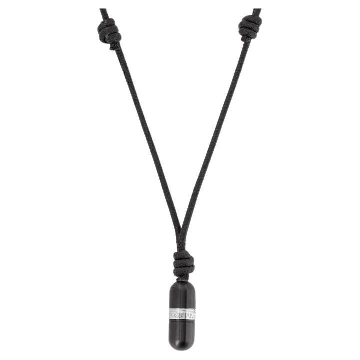 Collier à poils métalliques en acier inoxydable plaqué IP noir