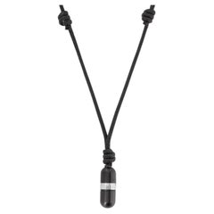 Collier à poils métalliques en acier inoxydable plaqué IP noir