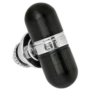 Metallic Pill Pin in Black IP Plated Stainless Steel For Sale