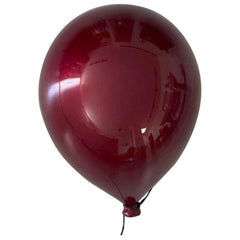 Metallic Red Wine ceramic balloon sculpture handmade for wall, ceiling