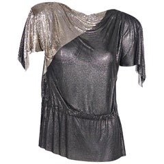 Metallic Vintage 80s Gianni Versace Mesh Top