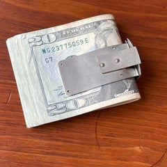 Metalsmiths Money Clip Nickeled Brass + Steel Vintage Mid-Century USA, c.1950s