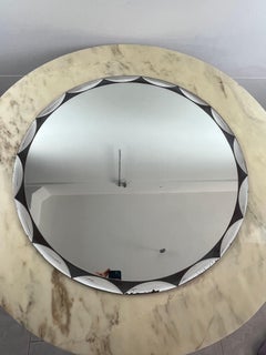 Midcentury Italian  Round Mirror "Metalvetro Galvorame", 1960s