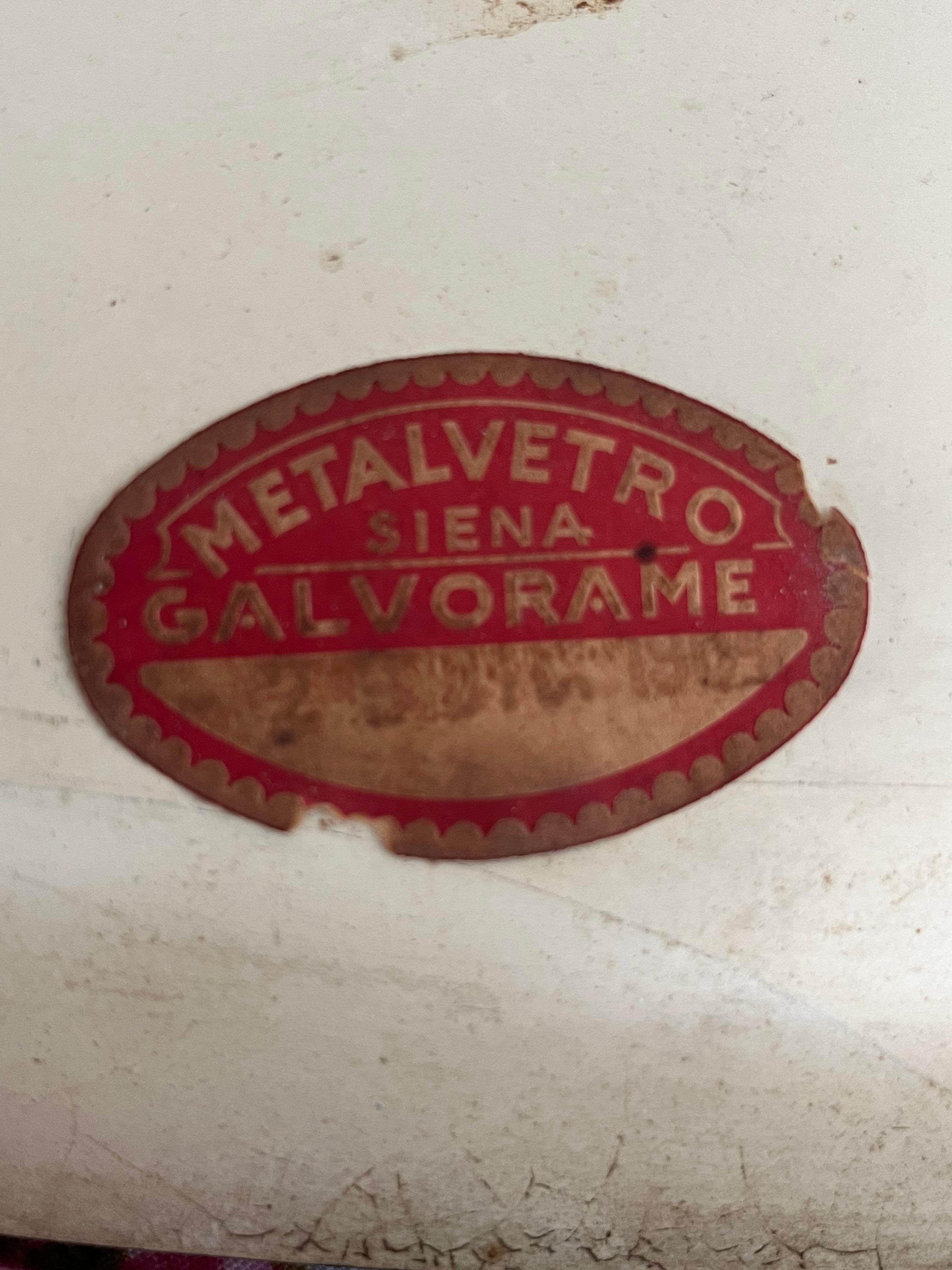Metalvetro Galvorame Italian 1960s Midcentury Round Mirror In Good Condition For Sale In Palermo, IT