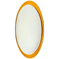 Metalvetro Galvorame Oval Wall Mirror, Italy, 1970s