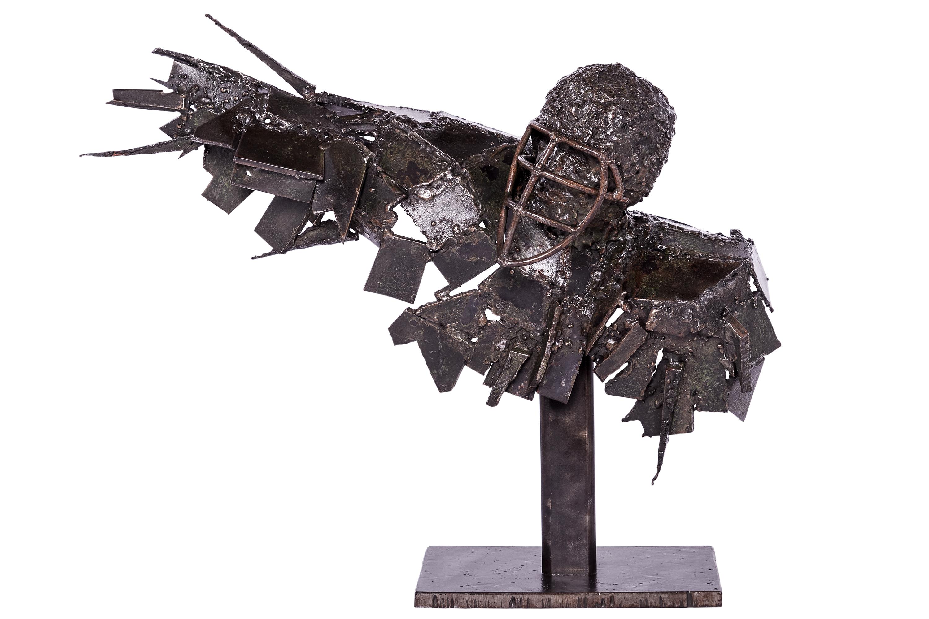 This metalwork bust sculpture has a brutalist style design, is beautifully crafted, and is ready to be enjoyed and displayed for years to come.