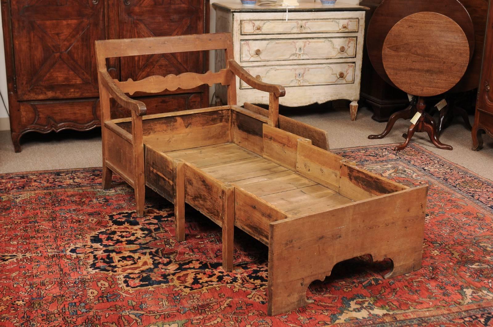 Metamorphic 19th Century Swedish Pine Bench 1