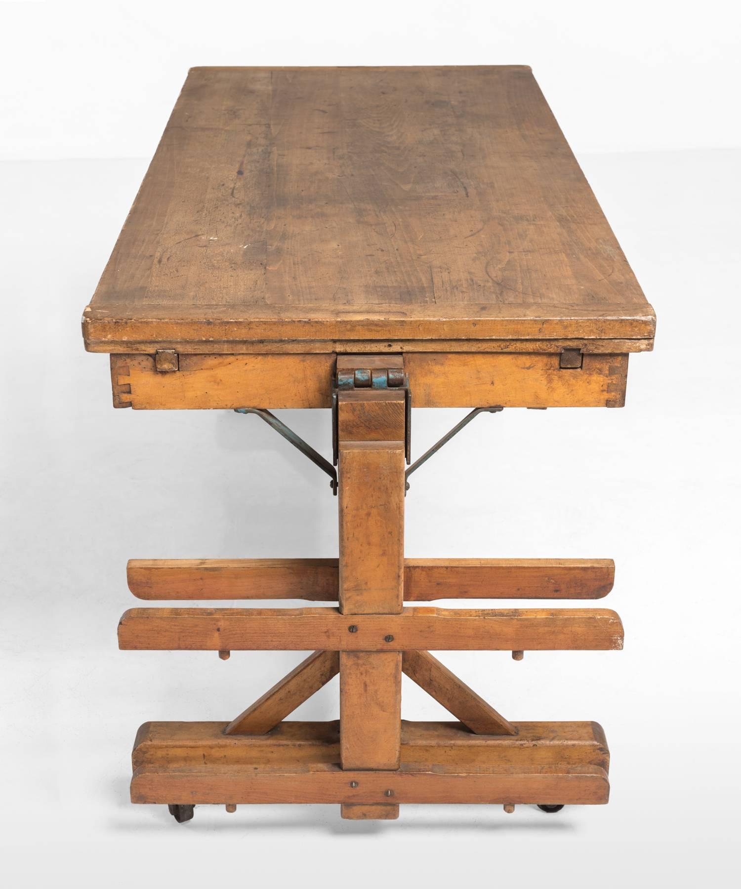 Industrial Metamorphic Bakers Table, circa 1900