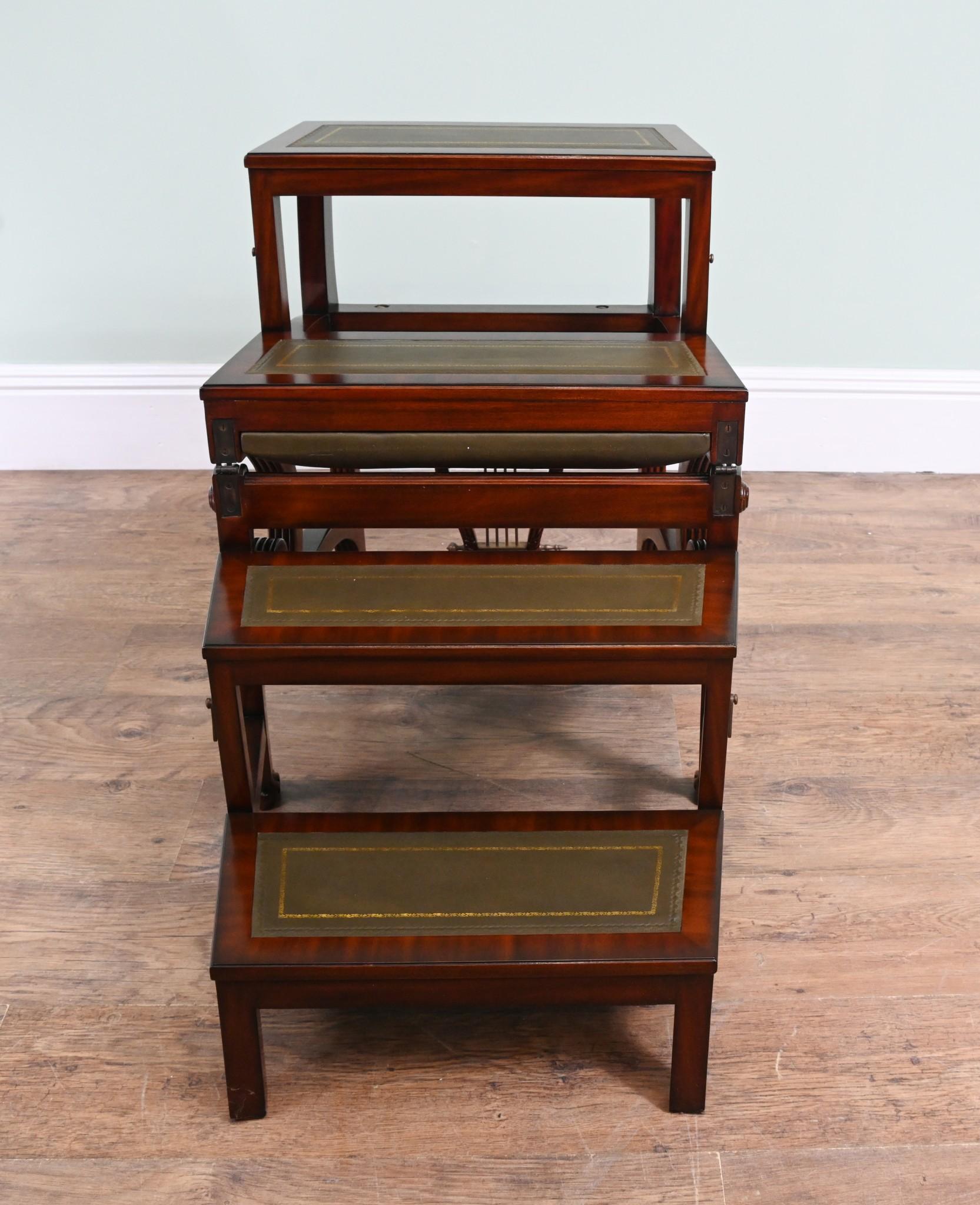 Metamorphic Chair Regency Shield Back Library Ladder In Good Condition For Sale In Potters Bar, GB