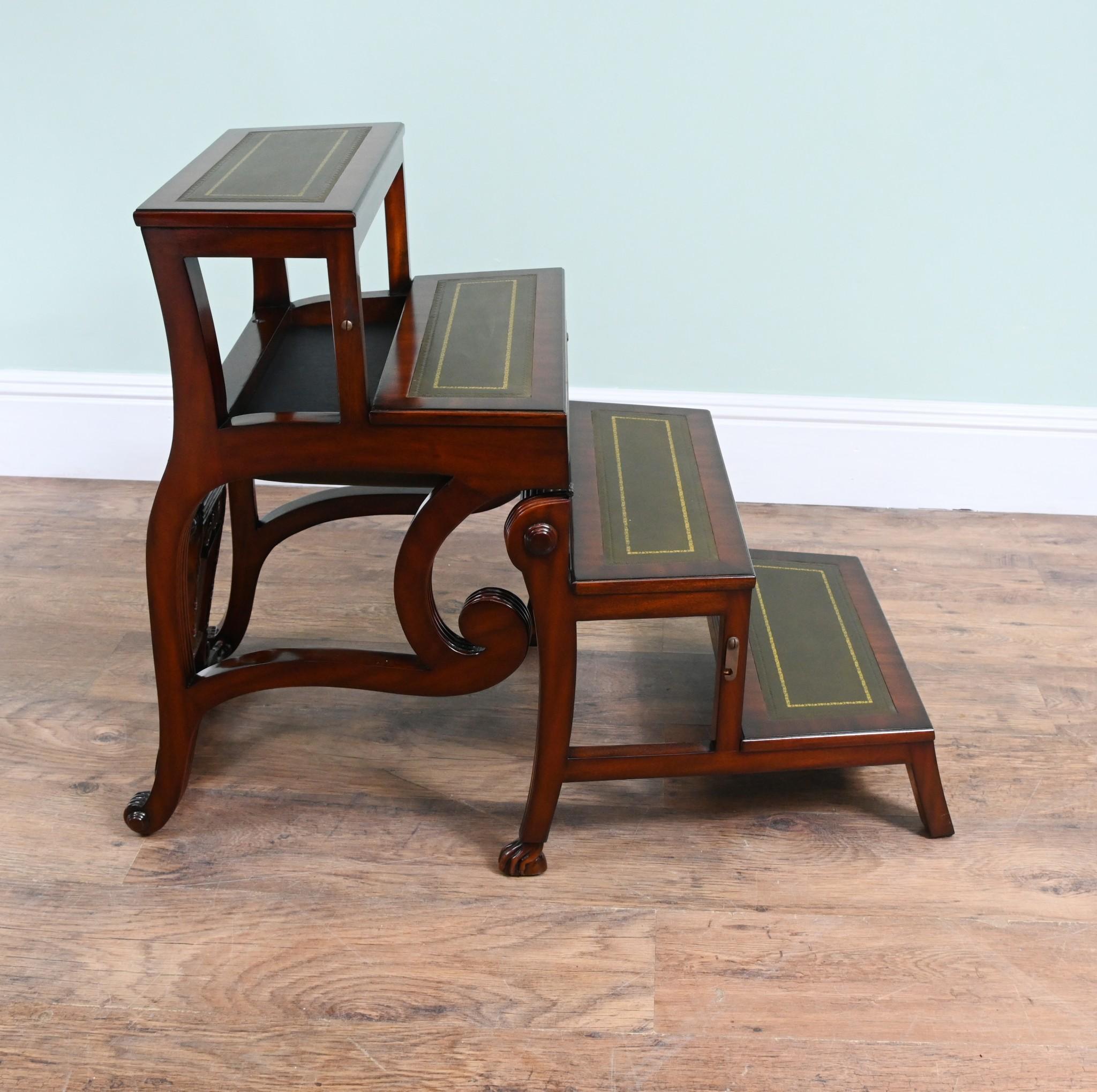 Metamorphic Chair Regency Shield Back Library Ladder For Sale 1