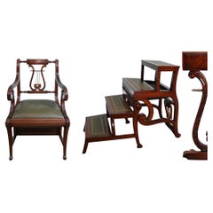 Metamorphic Chair Regency Shield Back Library Ladder