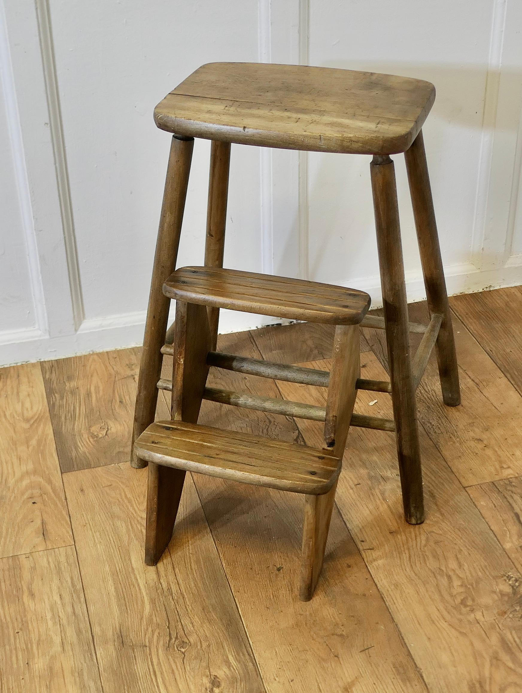 Adam Style Metamorphic Kitchen or Shop Step Stool  A very useful piece