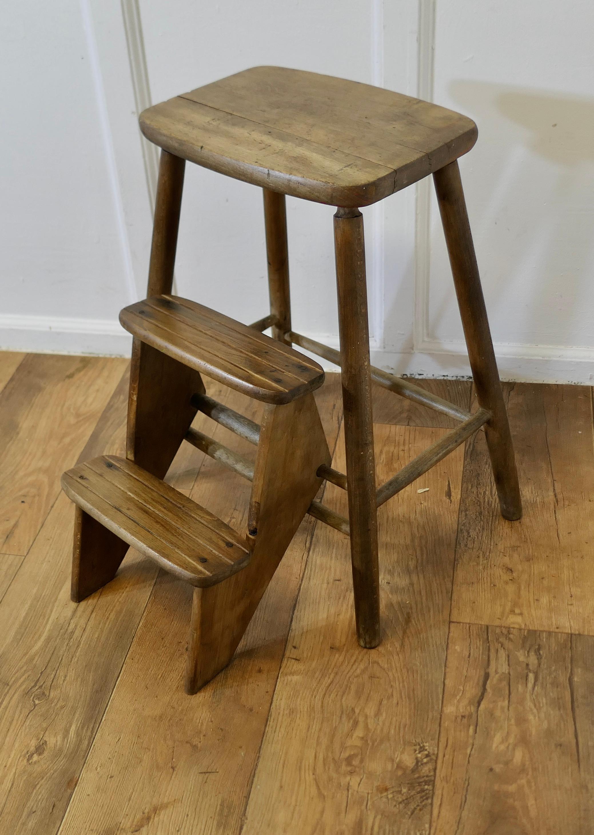 Metamorphic Kitchen or Shop Step Stool  A very useful piece In Good Condition In Godshill, Isle of Wight