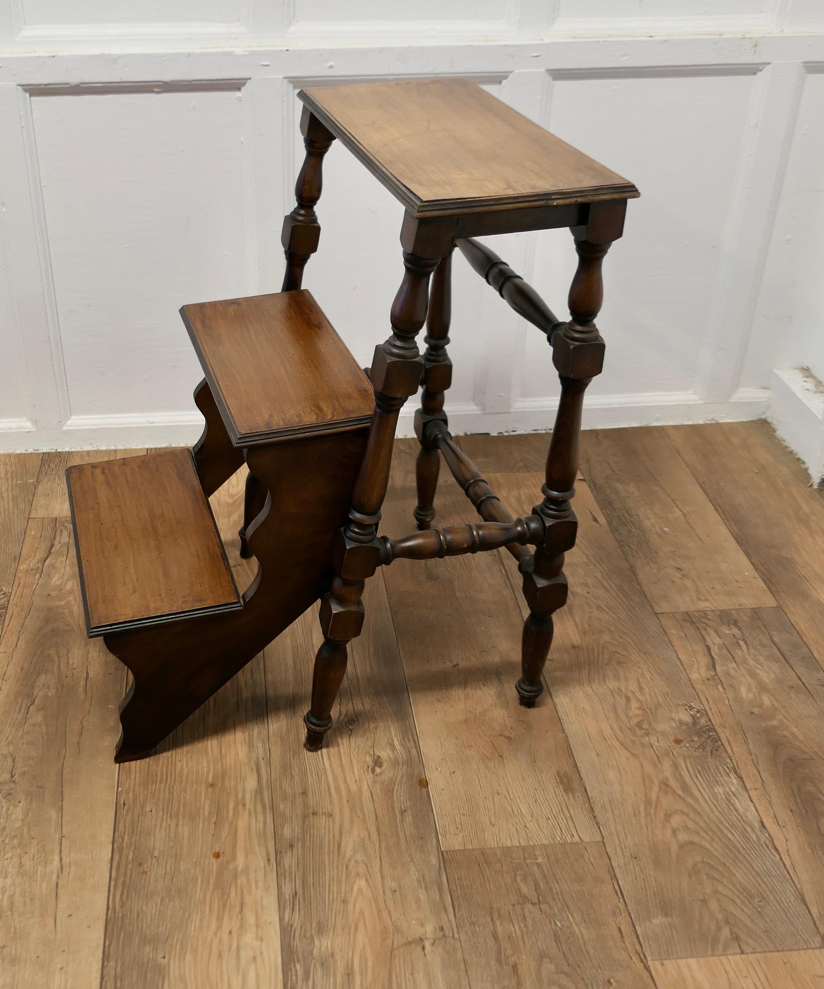 Late 19th Century Metamorphic Library Step and High Stool  A very useful piece 