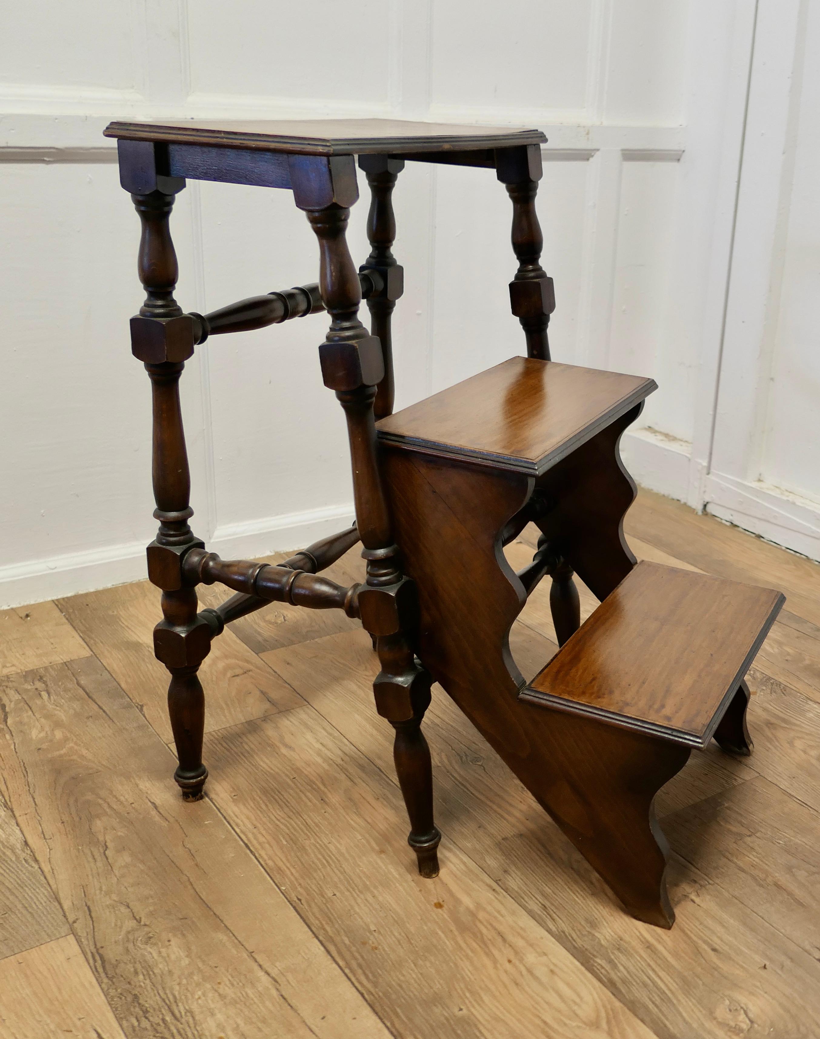 Late 19th Century Metamorphic Library Step and High Stool  A very useful piece