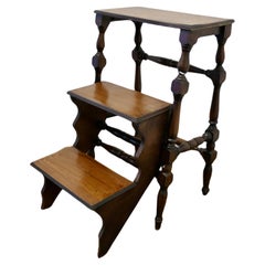 Antique Metamorphic Library Step and High Stool  A very useful piece 