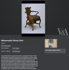 Metamorphic Shepherd's Crook Reading Armchair to Library Steps Gillows Lancaster