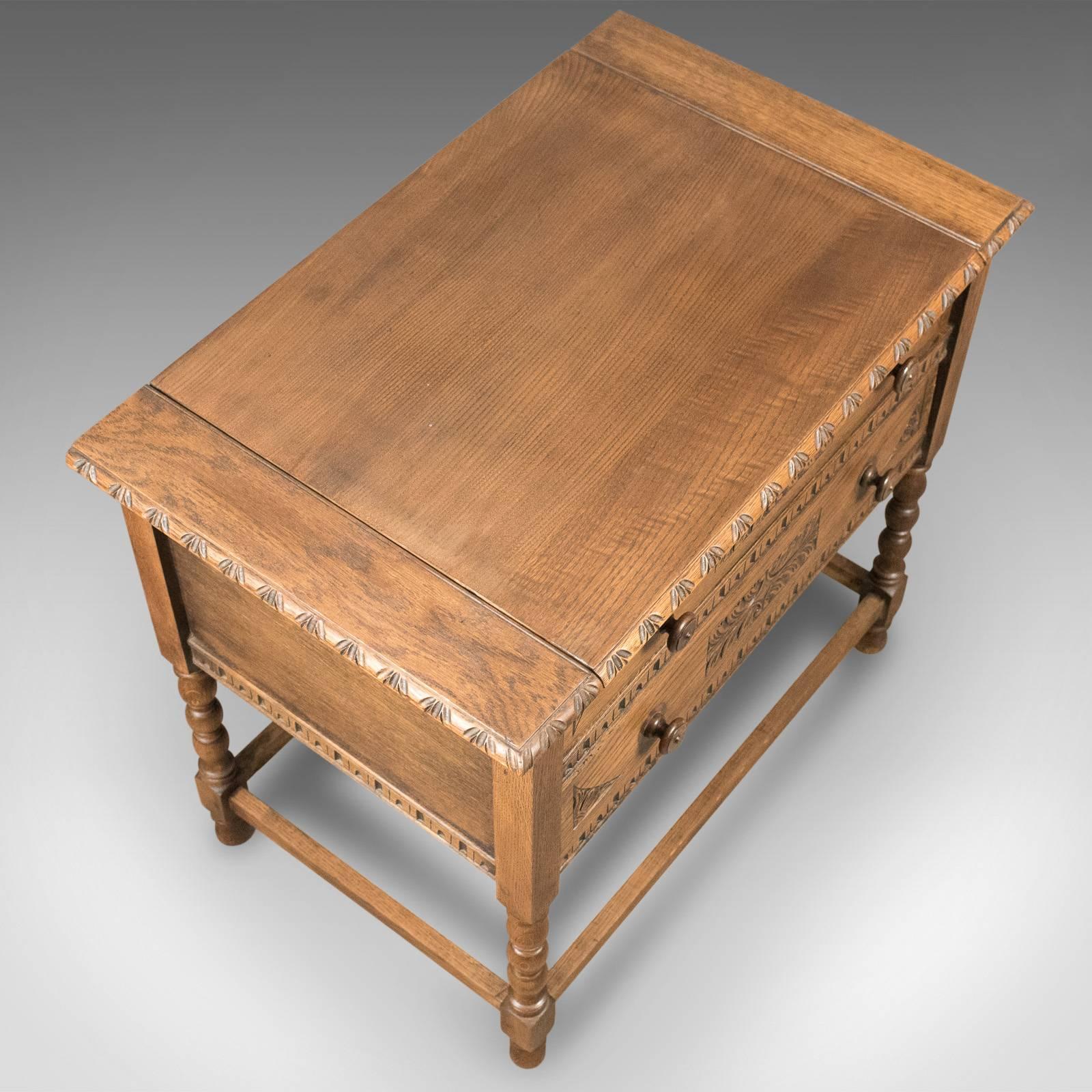 Metamorphic Side Table Oak Desk, Midcentury Writing Table, circa 1960 3