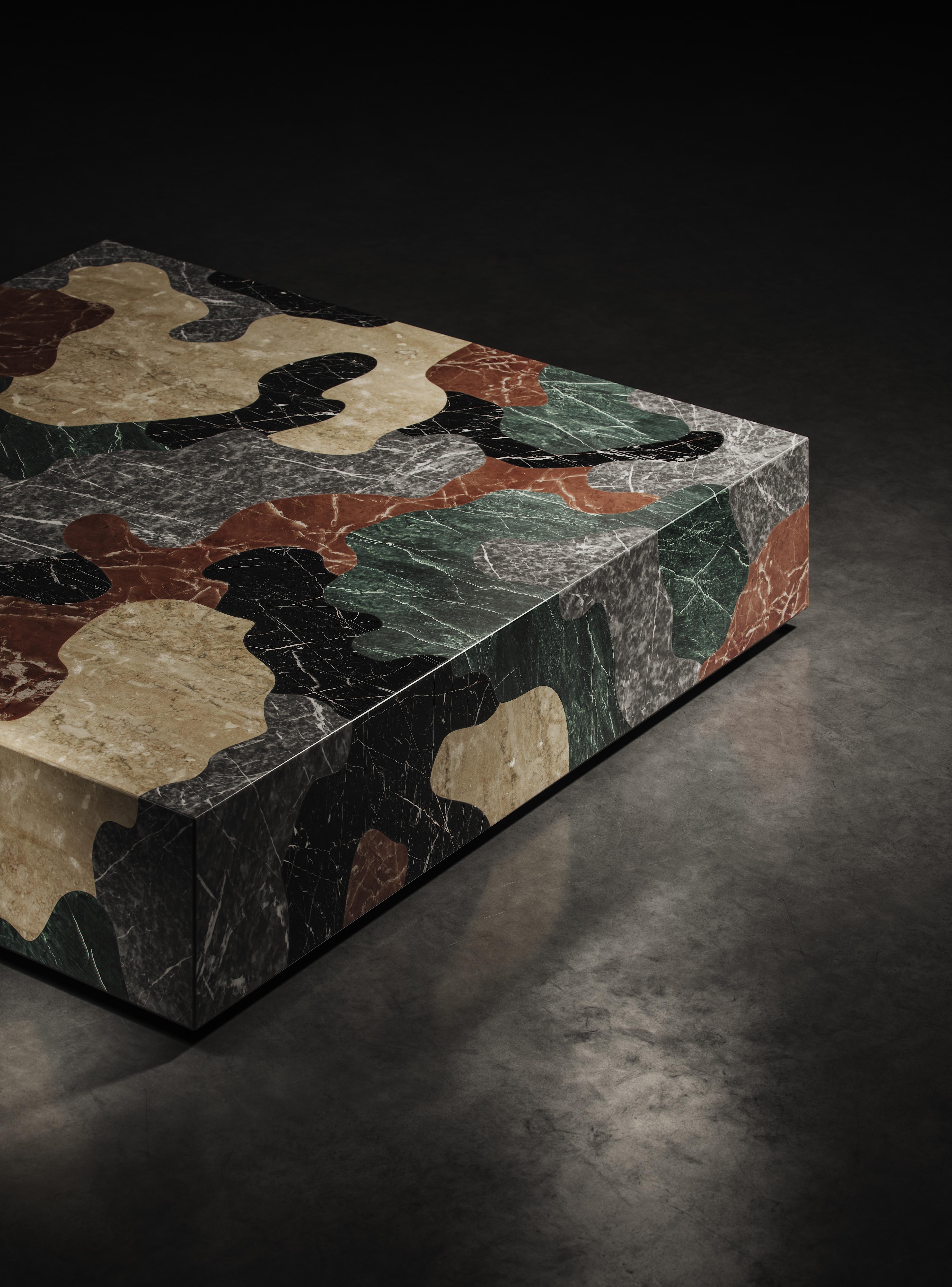Post-Modern Metamorphic Square Coffee Table by Alexander Lotersztain For Sale