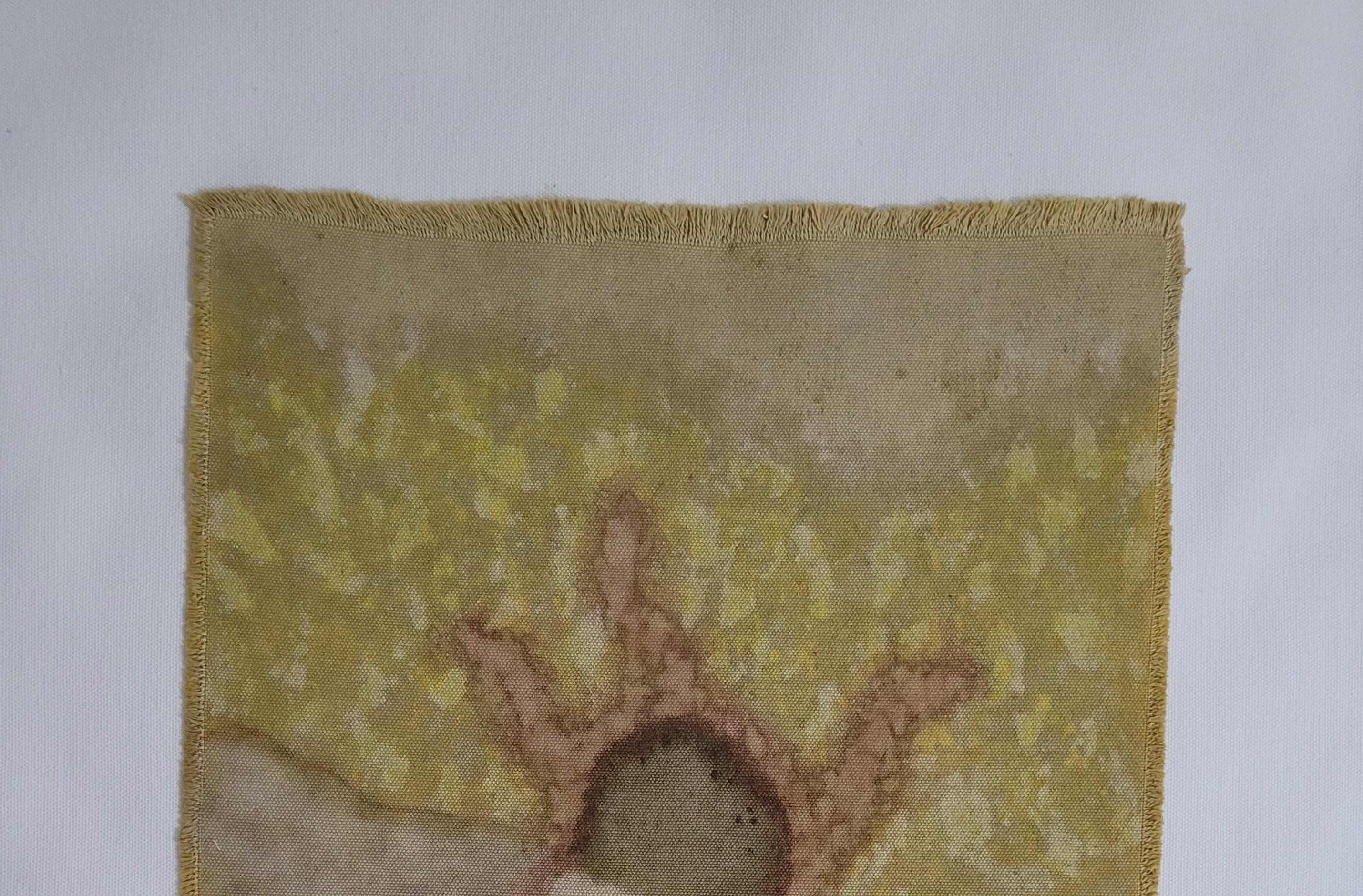 Moderno METAMORFOSI (7) - Arte botanica a tinte vegetali su tela di cotone in vendita