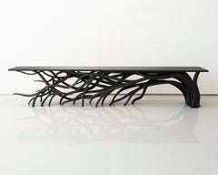 Metamorphosis Bench in Carved Lacquered Plywood by Sebastian Errazuriz, 2018
