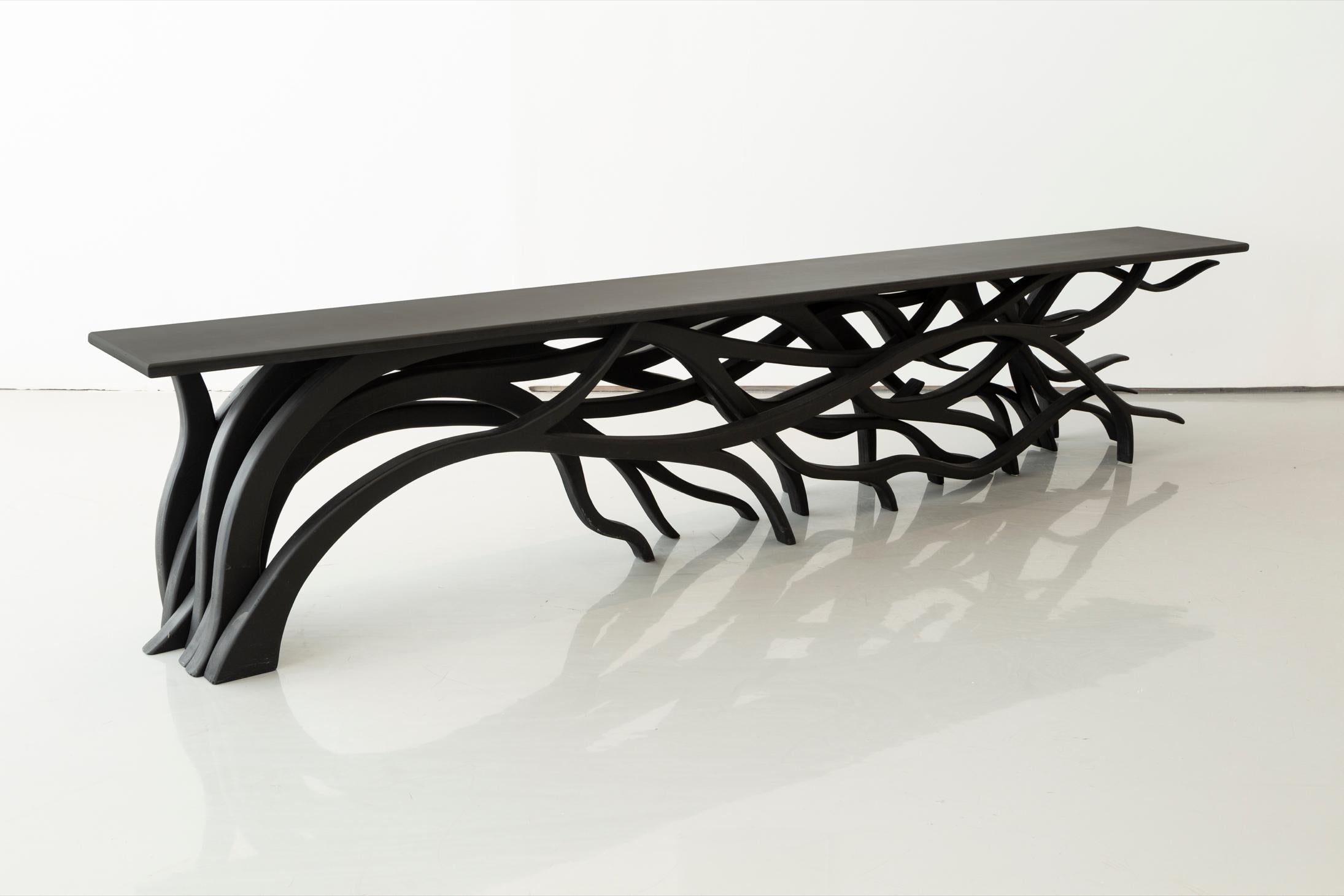 Modern Metamorphosis Bench in Carved Lacquered Plywood by Sebastian Errazuriz, 2018