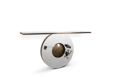 Metamorphosis Console - Hand-Hammered Brass & Nickel Coat - Boca do Lobo