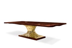 Metamorphosis Dining Table - Hand Hammered Brass & Wood - Boca do Lobo