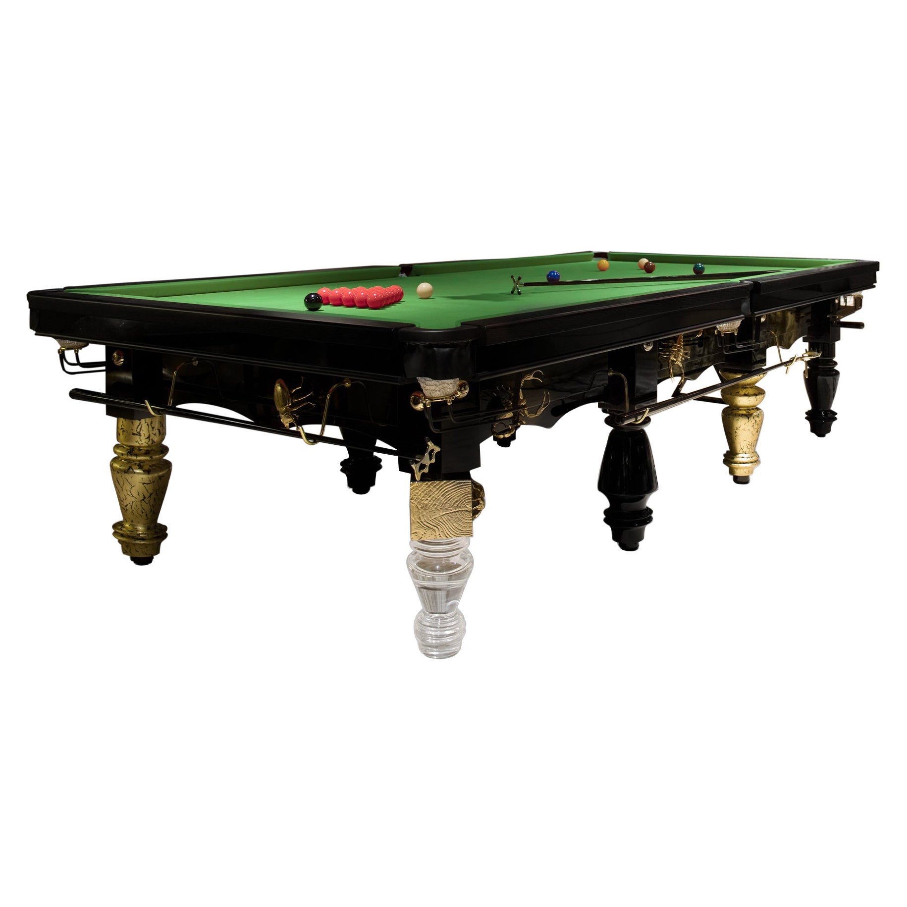 Mesa de billar Metamorfosis Verde - Latón y madera artesanales - Boca Do Lobo en venta