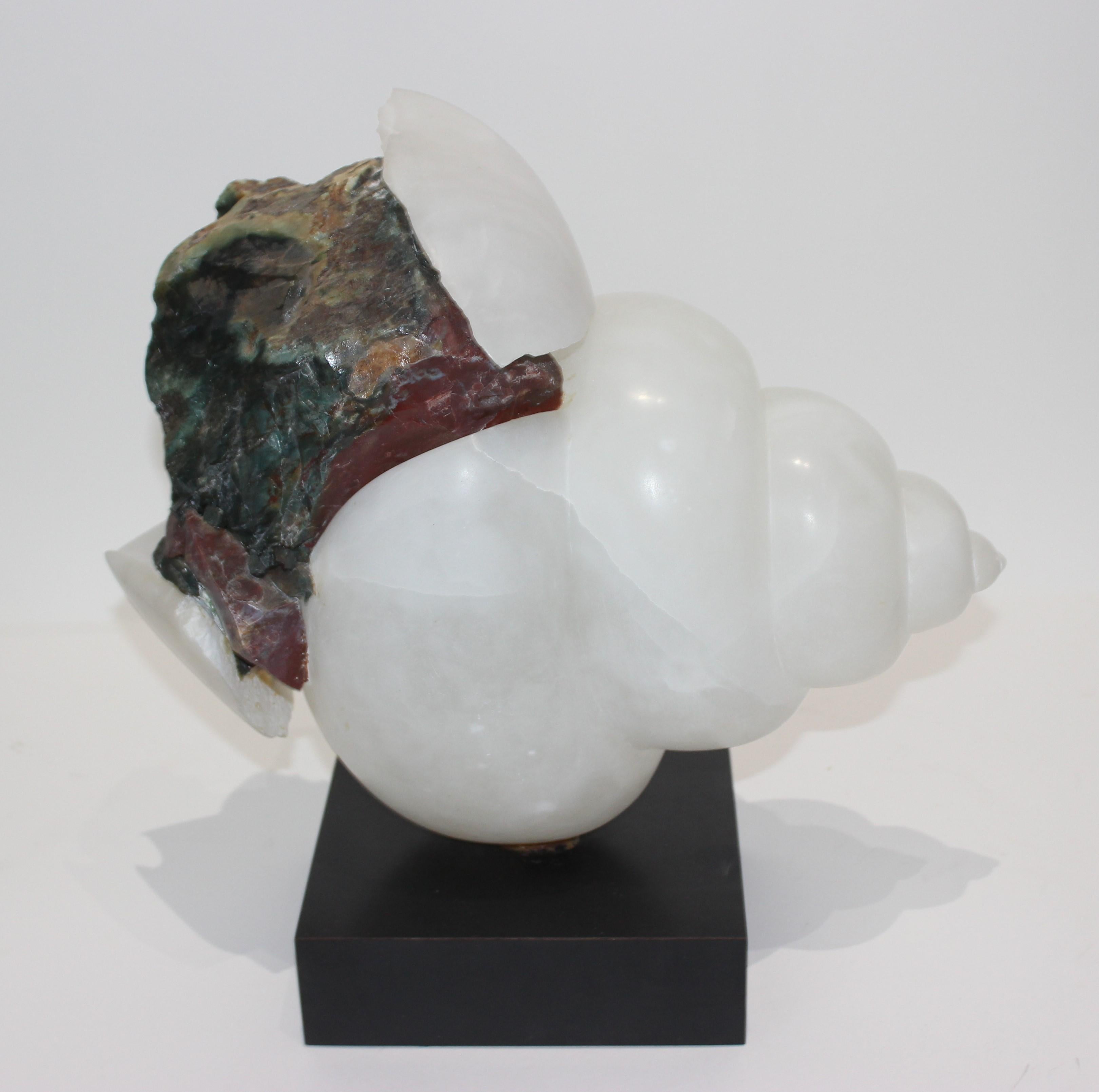 Modern Metamorphosis Shell Sculpture, Alabaster and Stone For Sale
