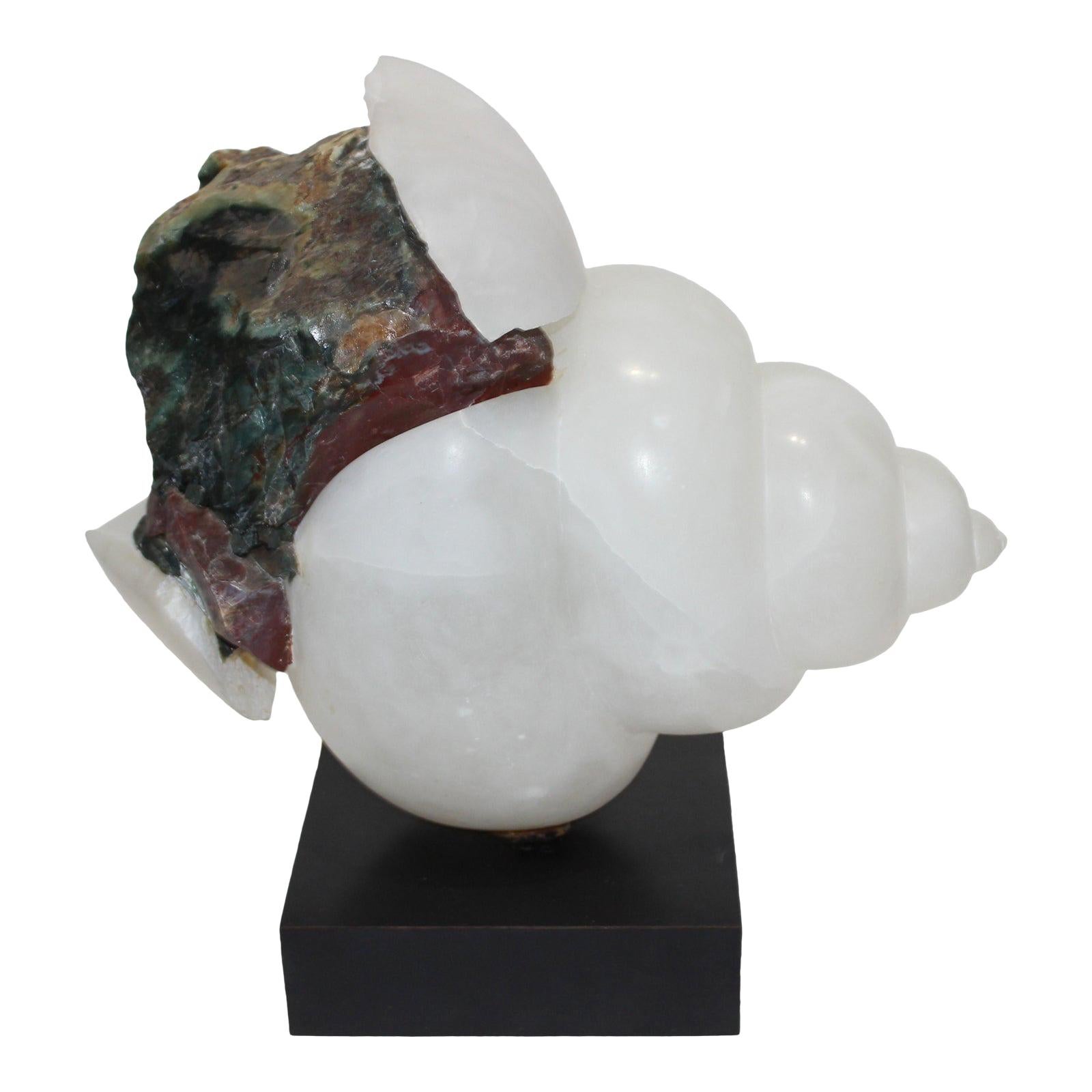 Metamorphosis Shell Sculpture, Alabaster and Stone For Sale