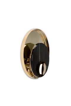 Metamorphosis Black Wall Lamp - Hand-Turned Marble & Polish Brass - Boca do Lobo