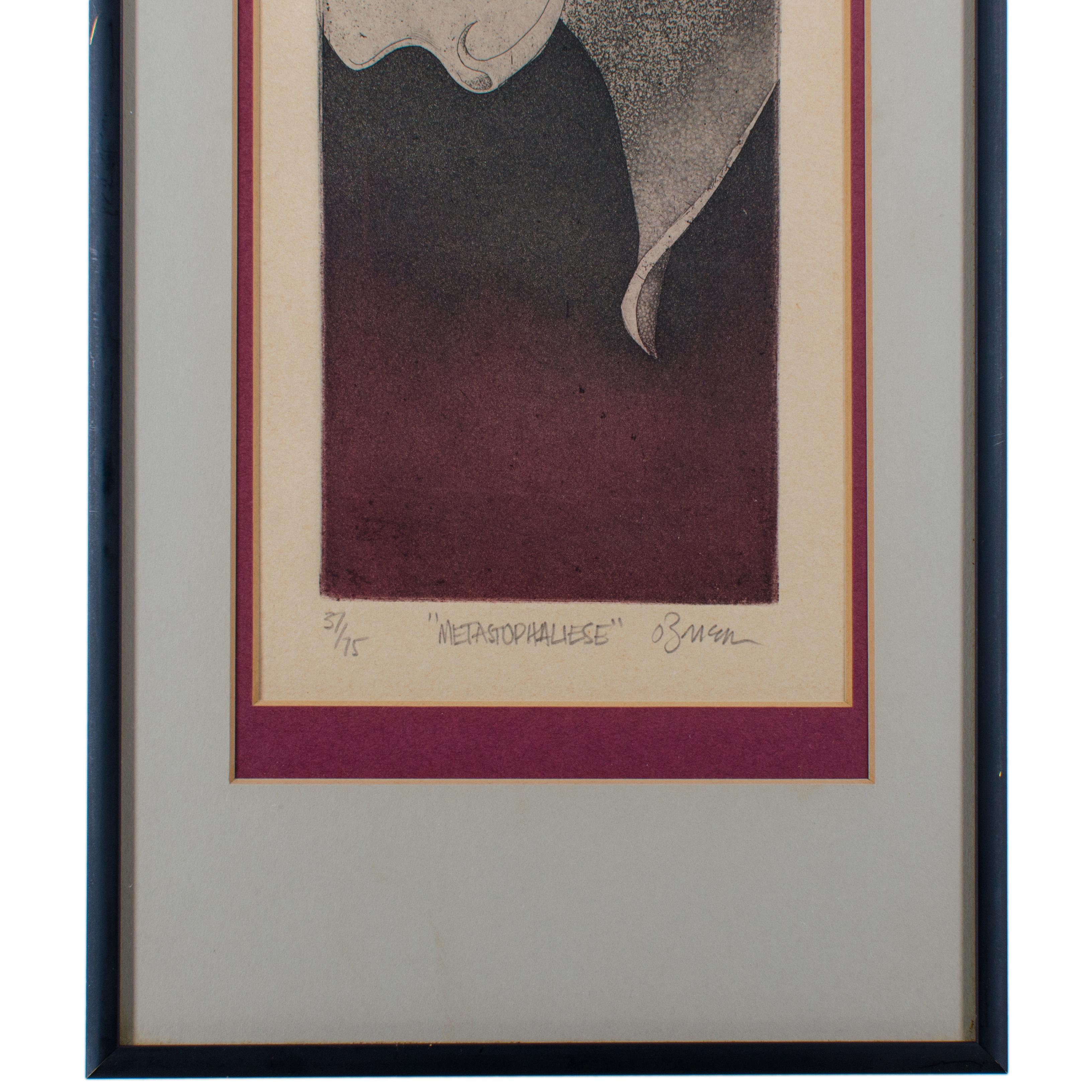 Metastophaliese Etching by Ozman In Good Condition For Sale In Savannah, GA
