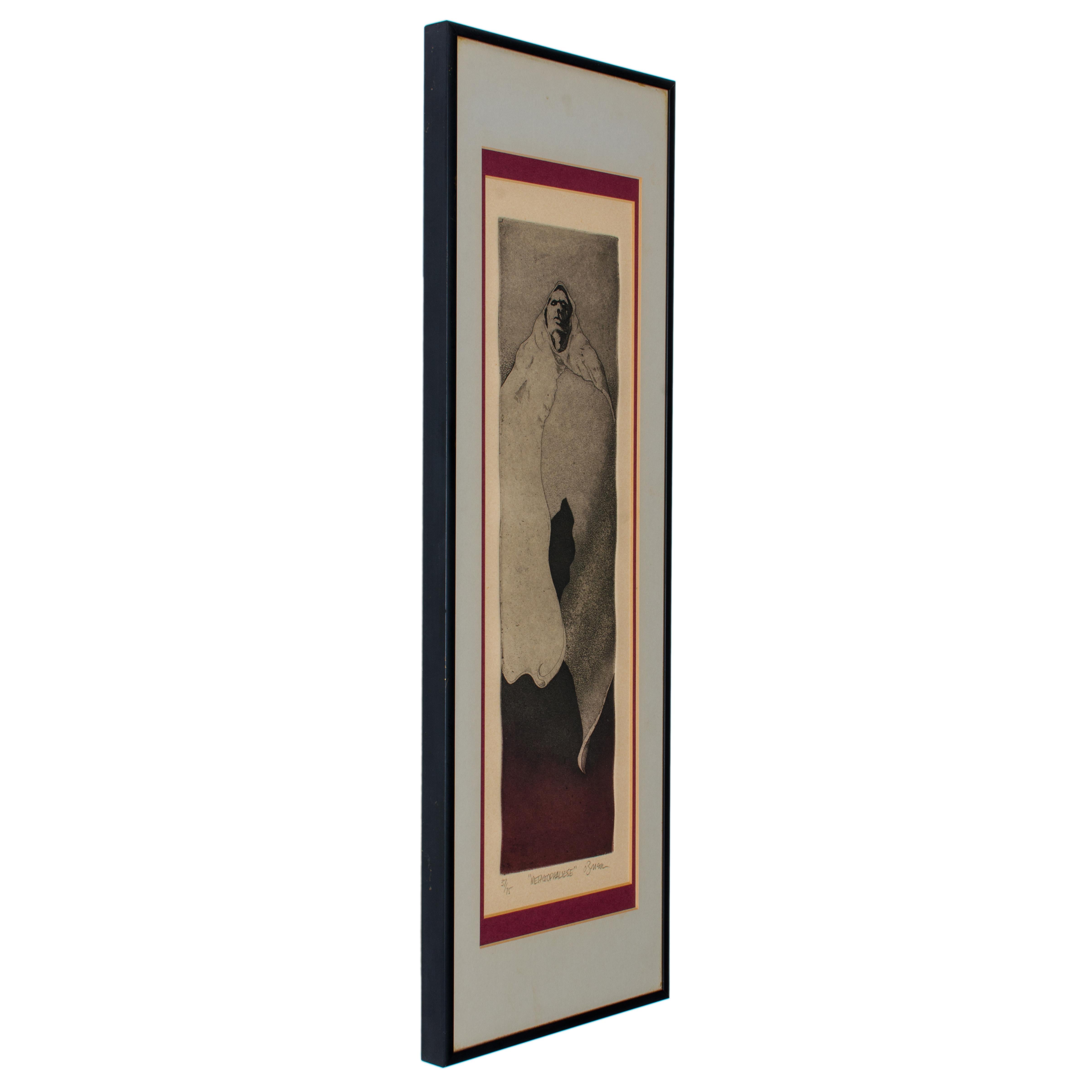Late 20th Century Metastophaliese Etching by Ozman For Sale