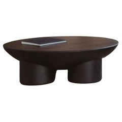 Metate Black Wood Coffee Table by David Del Valle