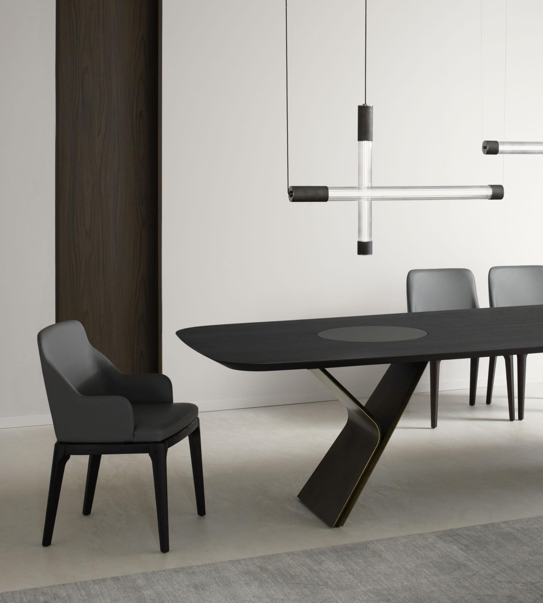 Postmoderne Table de salle à manger Metaverso Laguna en chêne avec Lazy Susan par Morica Design en vente