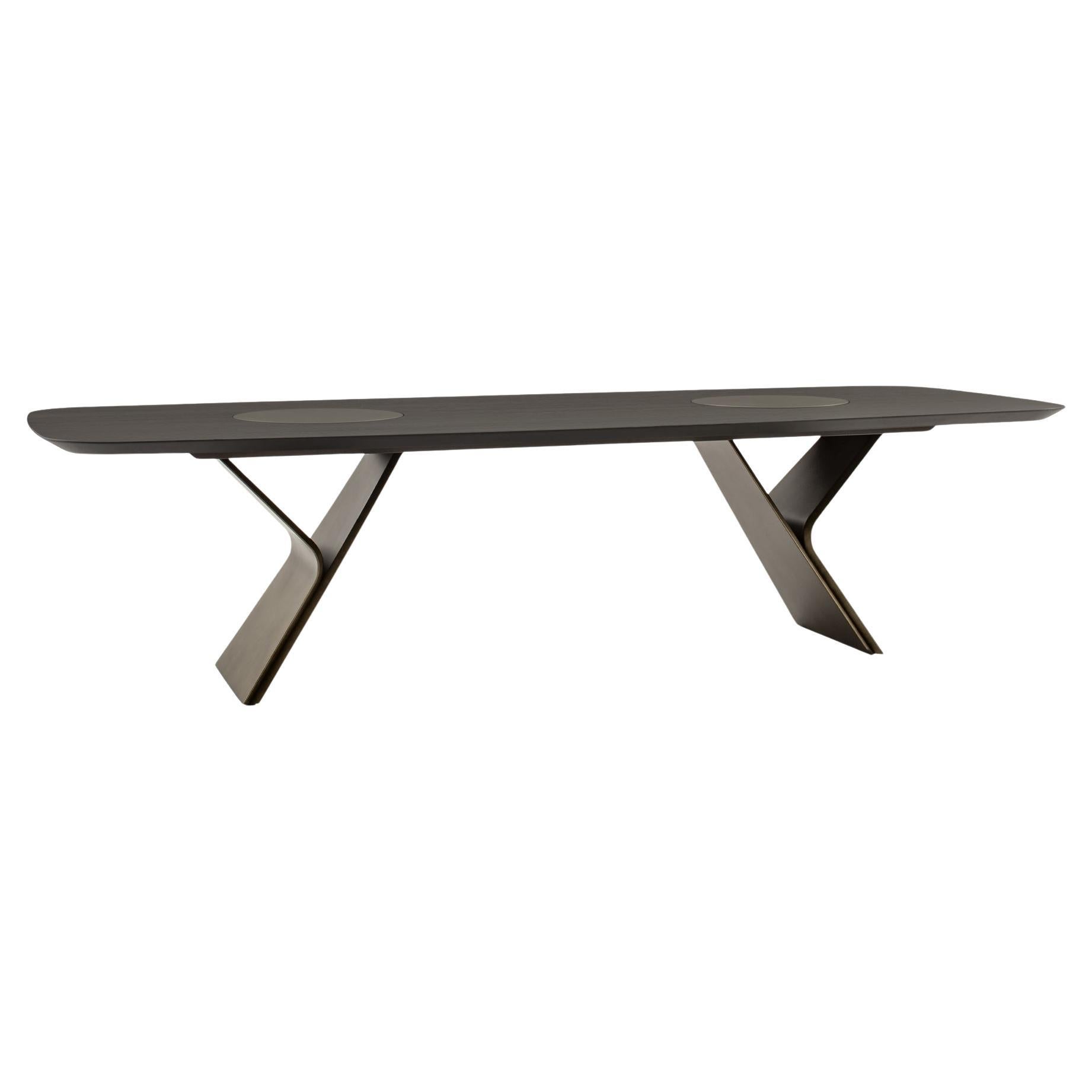 Metaverso Laguna Oak Dining Table With Lazy Susan by Morica Design