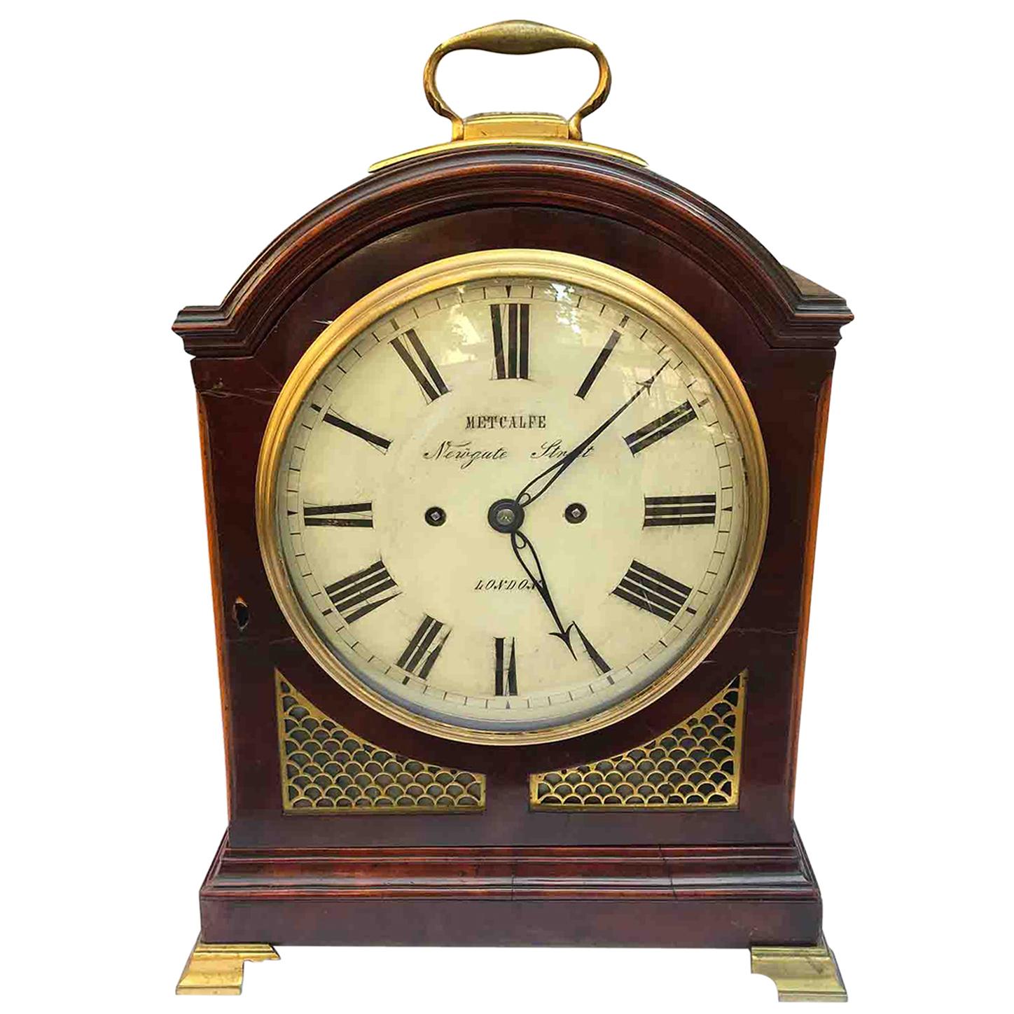 Metcalfe London 19th Century George III Mahogany Bracket Clock 7