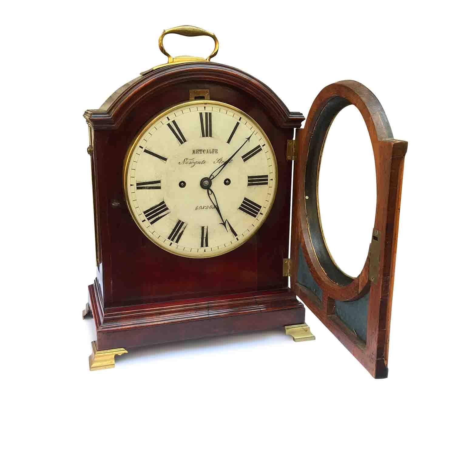 Metcalfe London 19th Century George III Mahogany Bracket Clock 8