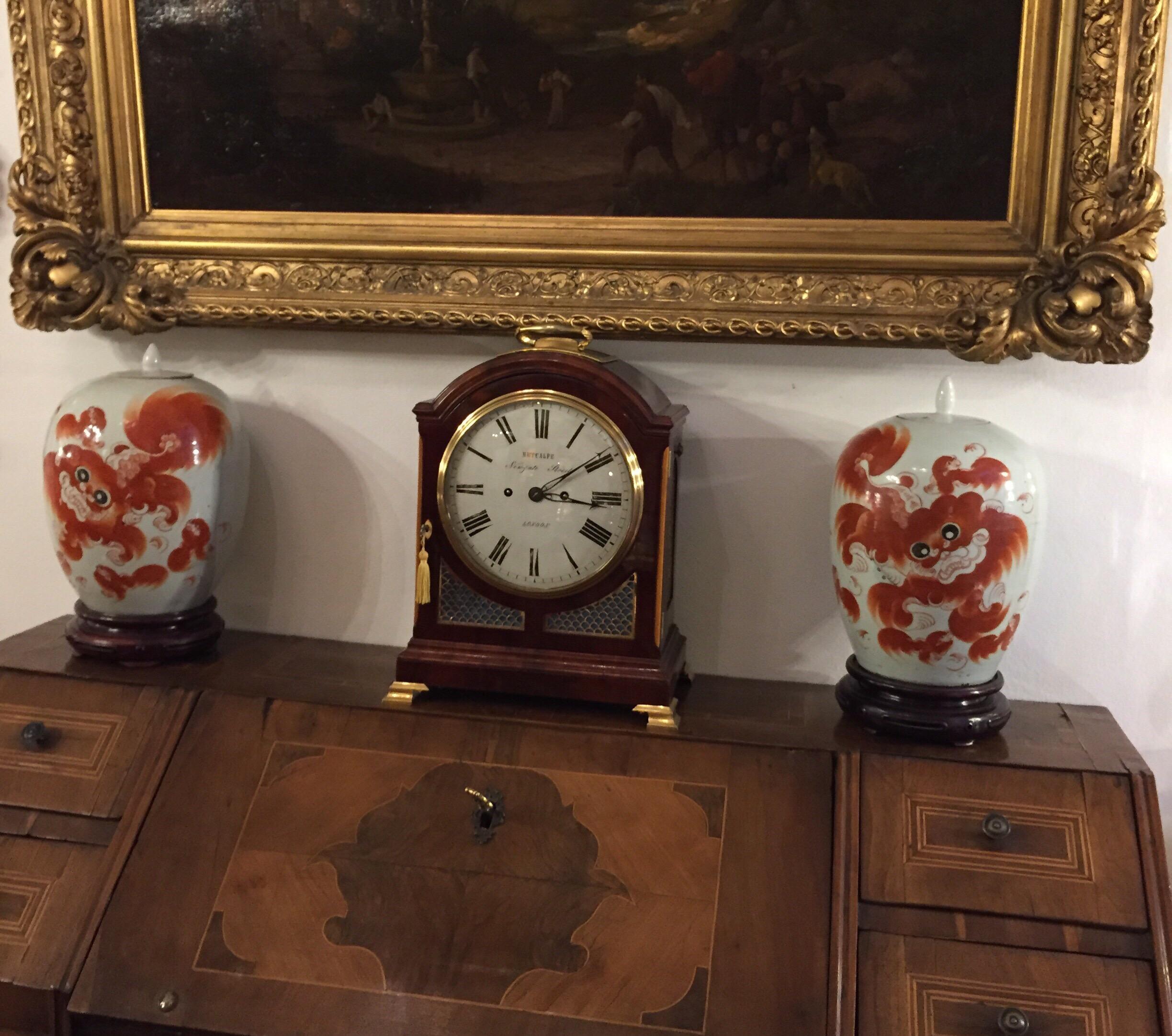 Metcalfe London 19th Century George III Mahogany Bracket Clock 13