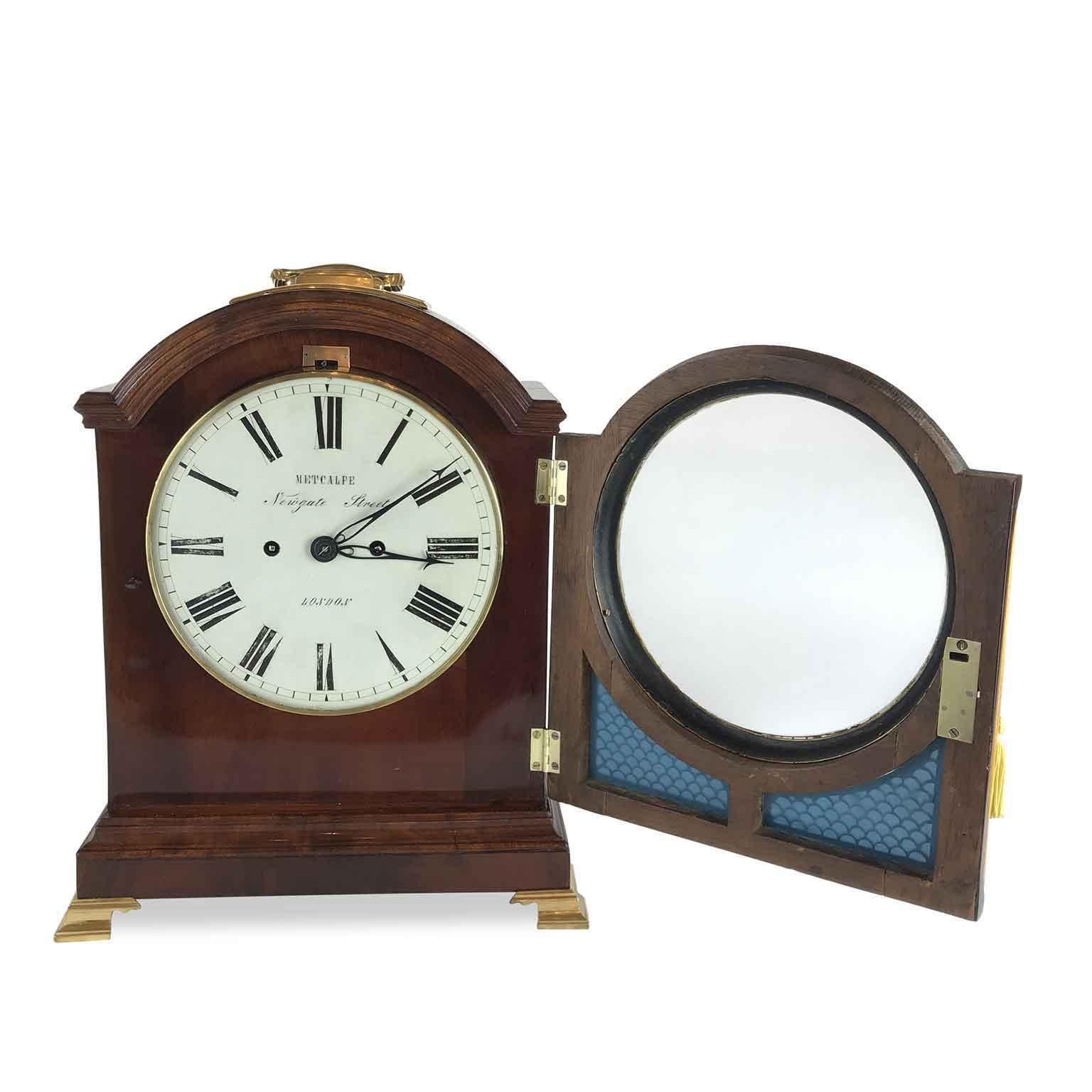 Metcalfe London 19th Century George III Mahogany Bracket Clock 1