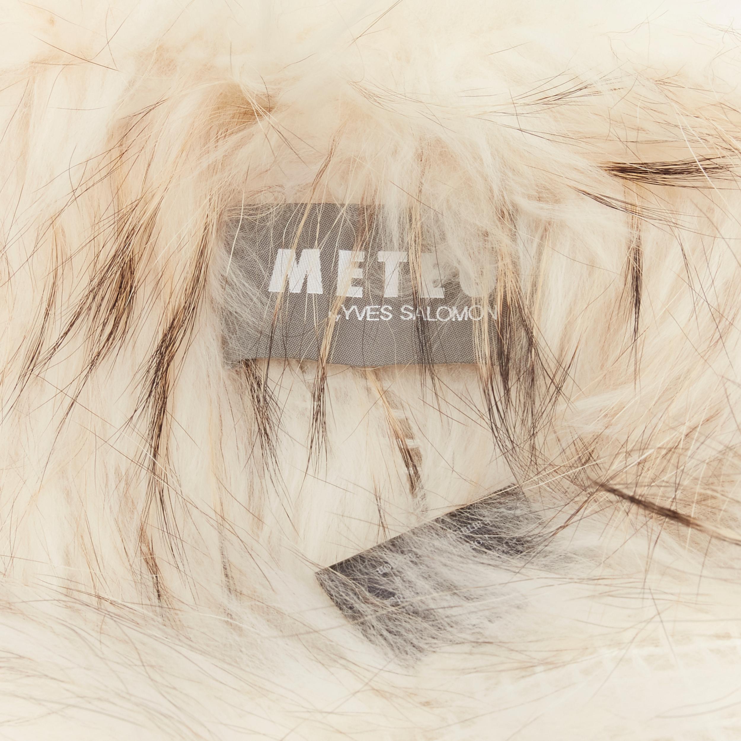 METEO YVES SALOMON cream raccoon fur vest jacket IT36 XS For Sale 4