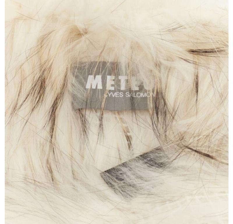 METEO YVES SALOMON Veste en fourrure de raton laveur crème IT36 XS 4